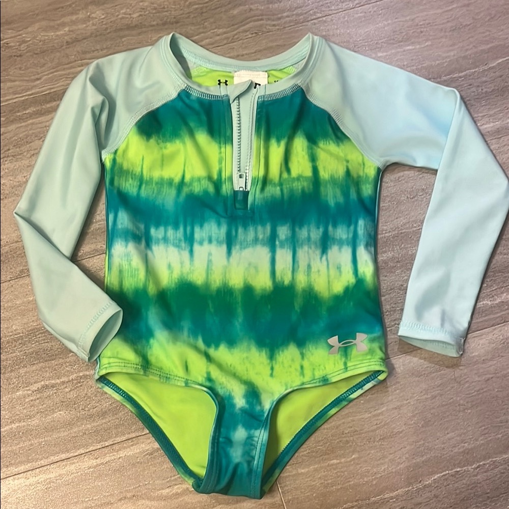 Under Armour Girls Long Sleeve Rashguard Swimsuit